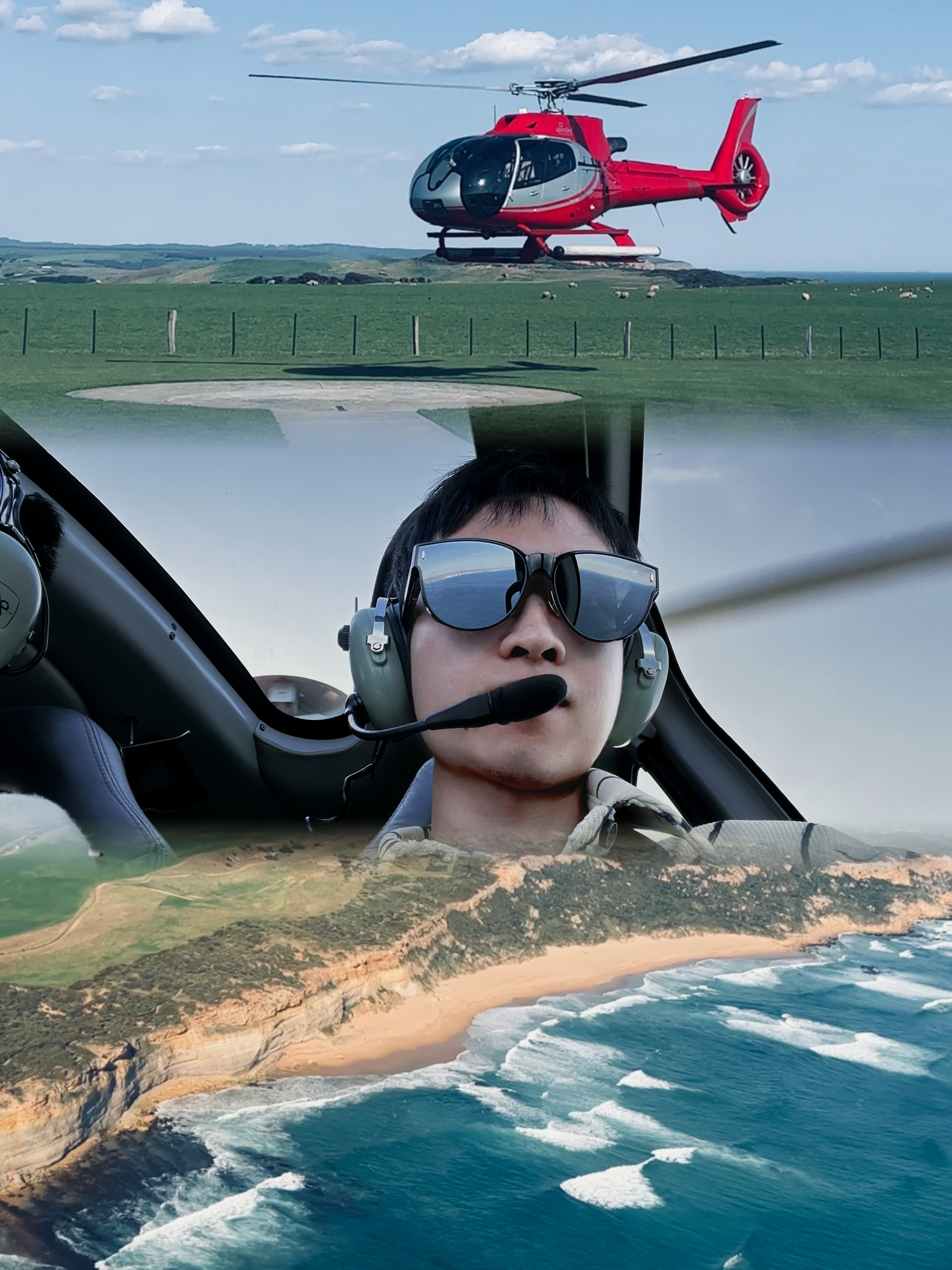 A trip to the Great Ocean Road. Helicopter!